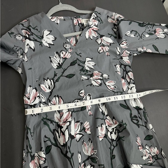 Max Mara Women's Grey Lacca Floral Printed Cotton A Line Dress - Picture 10 of 11